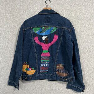 GAP jacket upcycled with artsy touch